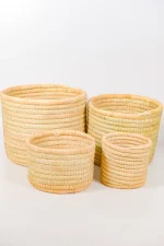 A set of 4 handwoven plants baskets for indoor plants