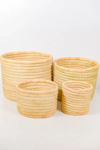 A set of 4 handwoven plants baskets for indoor plants