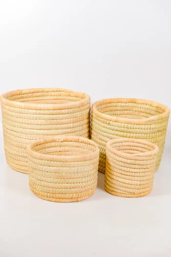 A set of 4 handwoven plants baskets for indoor plants