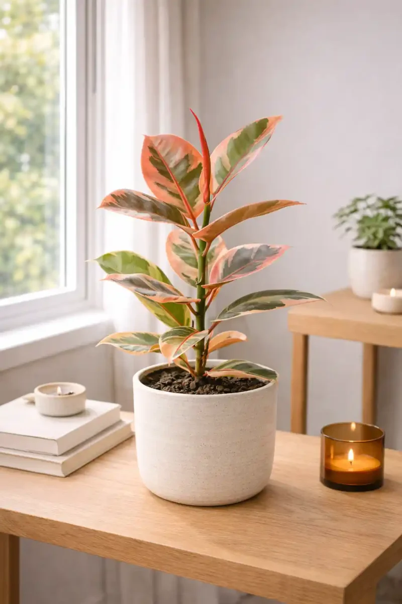 Large Rubber Tree Belize Large Rubber Tree Belize on a wooden counter top