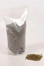 Detail showing consistent fine pellet grading.