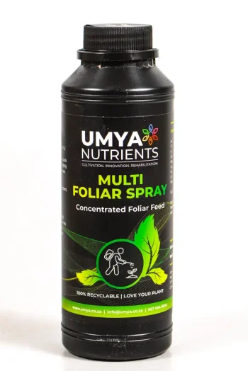 Full image of the Multi Foliar Spray bottle on a white table