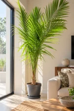 Giant Magesty palm in right lit room