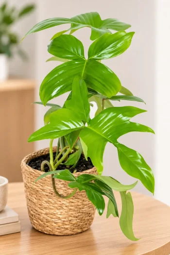 Philodendron Florida Green on woodedn table